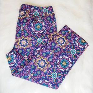 {Land's End} Mosaic Print Mid Rise Pants
